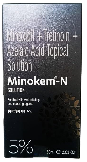 Minokem N 5% - Bottle of 60ml Soultion with Minoxidil Azelaic Acid and Tretinoin (pack of 10)